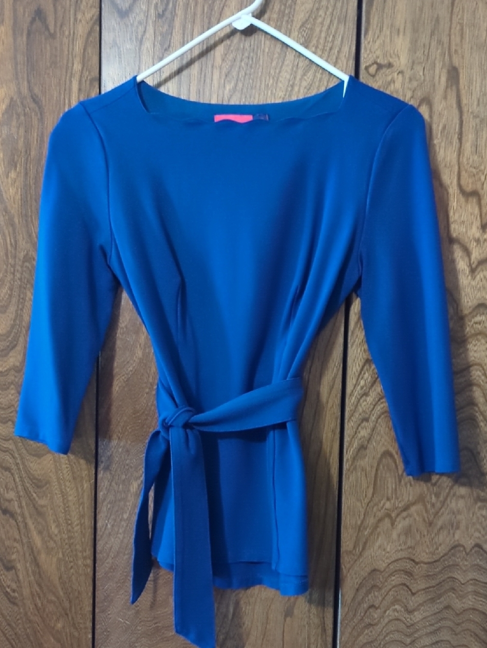 Cobalt Blue Tie-Waist Blouse